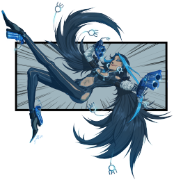 denimecho:  Bayonetta’s battle theme reminds me too much of ORAS Shelly. Hence this little art trade with Bea. 