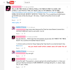 irlpearl:  F*CK ART THEFT I’m using ‘they’ since I don’t know this person’s gender. Edit: Another post on this by @feuerroterpfeilundbogen​ for better context. Youtube channel Bubble O’ Steven used [camilladerie’s artwork] on their [video],