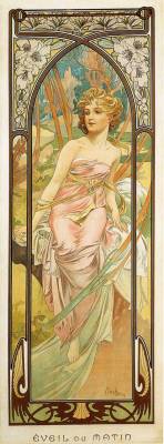 artist-mucha:  Morning Awakening, 1899, Alphonse MuchaMedium: lithographyhttps://www.wikiart.org/en/alphonse-mucha/morning-awakening-1899
