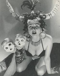 nostalgiclollygagger: catastrophiceli: Burlesque dancer Bubbles Darlene, 1950s That voodoo that You do so well… 