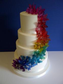 cakedecoratingtopcakes:  Butterfly Wedding by CakeyCake …See the cake: http://cakesdecor.com/cakes/152641-butterfly-wedding