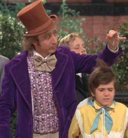 cigardadclassic:   Willy Wonka liked to crack jokes at the various children visiting his  factory, but with the voracious television consumer known as Mike  Teevee, he kept chipping away at the boy’s sense of ego by making short  joke after short joke.