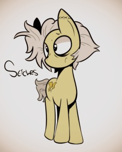 ummfluttershy:  Ok finished! Stiches was a great suggestion!   Looks like a cute lil spazz x3