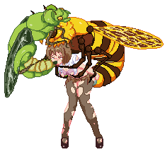 Lolicon female lab worker getting her pussy raped and mouth fucked by two giant mutated hentai bugs.