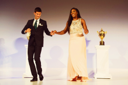 groundstrokes:   Serena Williams and Novak Djokovic | Wimbledon 2015 Champions’ Dinner, The Guildhall, London  