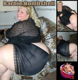 bighotbombshells:  NEW BOMBSHELL UPDATE!!!! Barbie Bombshell is looking stunning in her black bloomers. This set is 74 photos and can be seen along with all of her other photos and videos at http://supersizedbombshells.com/Barbie/index.html.