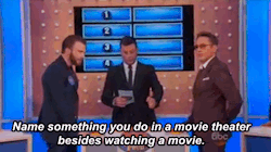 yrbff:  the avengers played family feud on jimmy kimmel and everything is beautiful and nothing hurts