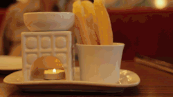 Cheese Fondue at Pizza Hut. This is a cinemagraph.