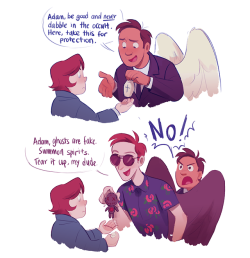 unsolvedt: ok but this ryan and shane as modern day crowley and aziraphale though: (but in a bro way) (they still run bfu and ryan tries to use it as his way of warning humans the dangers of demons/ghosts/spirits. shane, a certified demön, fucks him