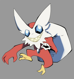 searching-for-bananaflies:  Sableye/Delibird fusion I made for a roleplaying group on DA but I like the idea so much so have it on its own. I call him Krampus 