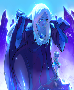 dataglitch:  Blue lady! The painting process didn’t record well, so this is the best I can show the process. Click on the gif for better resolution!   YOUTUBE / TWITTER / INSTAGRAM    