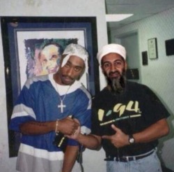 urban-hieroglyphs:  thugnastey:  urban-hieroglyphs:  decrypt-me:  Pac x Osama Bin Laden  Is this real??  yup osama fucked wit pac heavy he turned him self in so pac wouldnt get caught  Crazy 