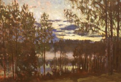 Stanislav Zhukovsky (Hrodna 1875 - Pruszkow 1944); Summer Evening on the lake, 1915; oil on canvas; National Art Museum of Belarus, Minsk