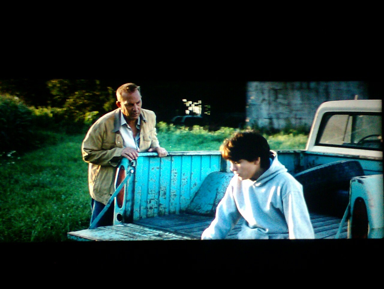 Man of Steel. Kevin Costner (Jonathan Kent) &amp; Dylan Sprayberry (Clark Kent.