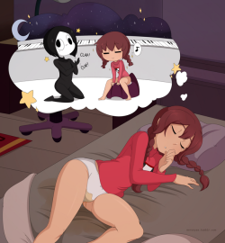 merunyaa: Straight from your google doc: bedwetting Madotsuki from Yume Nikki :3 Maybe there ought to be a chibi dream where she’s dreaming about Secom Massada potty training her? :3 Fanart friday suggestion I got two weeks ago on patreon ~ 