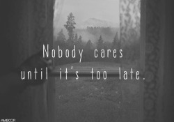 bleeding-and-depressed:  Nobody cares about