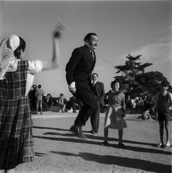 weirdvintage:  Salvador Dali skipping rope, c. 1950s (via) 