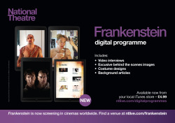Ntlive:  Just Launched: Our Brand New Frankenstein Digital Programme Is Now Available