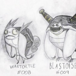 Wartortle N Blastoise Tim Burton #pokemons #pokemon #wartortle #blastoise #sketch #drawing #draw #timburton #burton