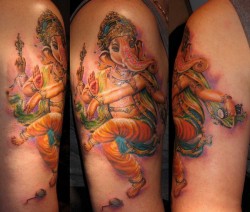 fuckyeahtattoos:  Indian god Ganesha done