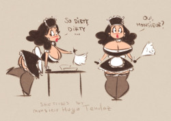 Monique The Maid - Cartoony Pinup Sketch  I Doodled Myself A Maid, So I Don&rsquo;t