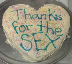 I want thankyou for sex cake. Or a balloon.