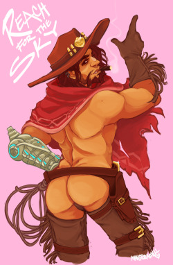 thatsbizaar:  so I got a request for McCree in assless chaps and let me tell you this was a spiritual calling I swear - @dubiousmoralityzone