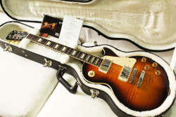 guitarjunkietv:  This Just Arrived!! 2012 Gibson Les Paul Traditional In Desert Burst I love the smell of a Gibson in a hard case..That distinct smell when you open the case..There’s a fresh scent of wood…A tint of chocolate…that mild sweetness..It’s
