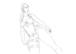 Not sure what to do with this now&hellip;Not sure how to go about drawing the stockings either&hellip; anyway&hellip; this is Quiet From MGS5