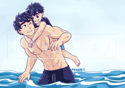 raymondoart: Commission of 2 brothers out on the beach PM me if you want to commission me :) 