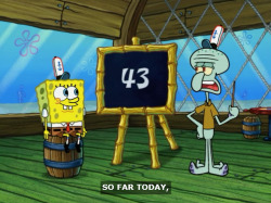 caitluffs:  finals  that is actually a lot like me. notice the smile on spongebob&rsquo;s face despite all the crying. yep, that&rsquo;s me. crying one minute, laughing like there is no tomorrow an hour later, and back to crying. yep. 