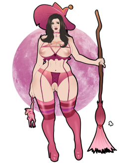 More Halloween Lingerie!Character belongs to respective owner! Pink and pretty ready to ride.   