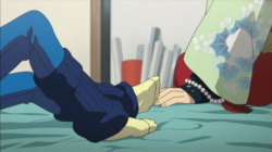 memeousuji:  koujakus hand is so close. so very close. with one swift movement he could just rip those godforsaken yellow socks right off aobas feet and run. never to be seen again. please. please koujaku. koujaku im begging you. please.