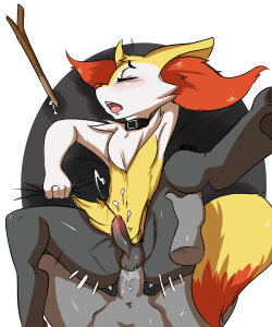 avante92artblog:  Stream sketch of Braixen Femboi version  And here is a guy one. &gt;///