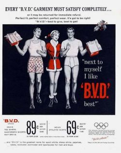 weirdvintage:  Get your loved one BVD underwear this Christmas! c. 1950s (via)