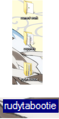 criminalcrow:  matsutzu submitted:  So I made a folder for the refs you sent me, since I always make new folders for current projects on my desktop. This is what I named yours. I feel i should apologize for my sins.  i laugh every time i see this in