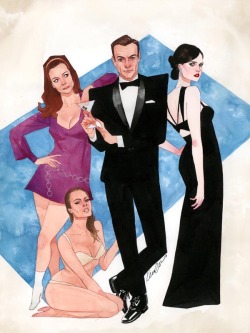 browsethestacks:  James Bond - Beauties and Villains by Kevin Wada  With Pussy Galore, Honey Ryder, Vesper Lynd, Jaws, Oddjob And Xenia Onatopp  GRINDHOUSE 007
