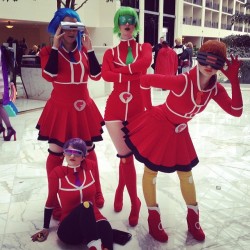 dreamlandtea:  My gal pals and I did Team Flare cosplay on Saturday at Katsucon! We all live in NYC, so we had many crafternoons together making these cohesive. It was super fun! We all also couldn’t see shit. Better photos to come later, but for now