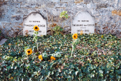 entremesyeuxetlemonde:Tombes de Vincent et Théodore Van Gogh, cimetière d’Auvers sur Oise, scan de négatif, 2014
