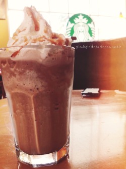 I really love Starbucks! This is Salted Caramel Mocha that I tried yesterday. It taste good :D  PS: please kindly follow me on instagram by click here and on twitter by click here