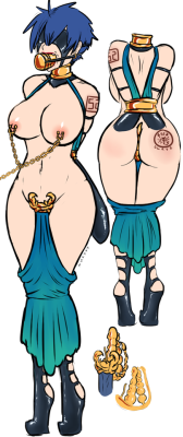 sasoriharem:part ½I was playing around with designing a restrictive slave outfit 
