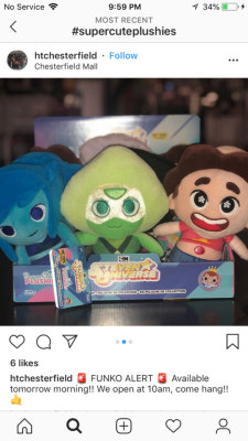 bismuth:  it seems the lapis, peridot, and pumpkin supercute plushes are hitting hot topic stores! reminder that supercute plush shipments come in randomized assortments, so a fresh case isn’t always guaranteed to have a certain character. pumpkin is