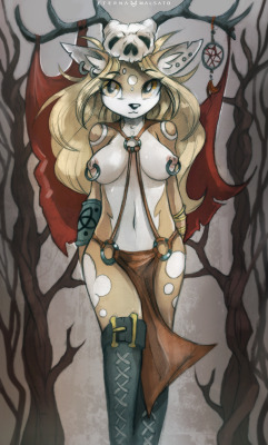 foxintwilight: Deer God (16/366) You asked for more deer girls, so here’s another one. 