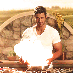 fangsandvampirates:  chnadoll:  These commercials are genius!  Are those fricking hand prints on his pecs in the last gif?  Holy shit.  