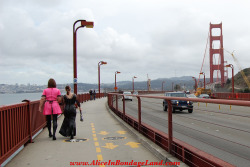 mistressaliceinbondageland:  I have been having SO MUCH FUN with Pride Season in full swing here in kinky San Francisco. Here is a photo from my favorite humiliation scene of all time!!!I tied my friend’s sissy slave to the Golden Gate Bridge during