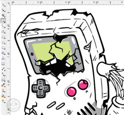 winterartwork:  WIP: for my Zombie GameBoy design30% completion