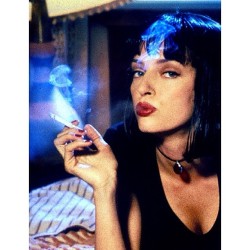pulpfictionfun:  Mia Wallace, Pulp Fiction.  #pulp #fiction #pulpfiction #mia #wallace #miawallace #uma #thurman #umathurman #quentin #tarantino #quentintarantino #movie #film #cinema #director #awesome by sissi_26 http://ift.tt/Q3zB49