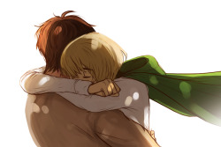 veggie-pants:  collabs with lazy-afternooner! in the first one she drew eren and coloured armin and i drew armin and coloured eren, then we switched for the second