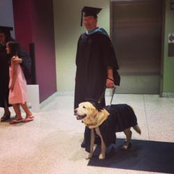 beccaliving:   lemmepetyourdog-deactivated2016:  Last night, my university gave an honorary master’s degree to the service dog who sat through every one of his owner’s classes. He dressed appropriately for the ceremony.  I want to cry 