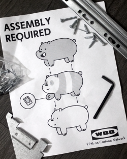 wedrawbears: Tune in today for some awesome We Bare Bear Shorts at 7!!! “Assembly Required” by Sarah Sobole, Frozen Ice by Kyler Spears, “The Cave” by Kris Mukai, “Cooking with Ice Bear” by Bert Youn and “Bear Stack by Louie Zong! DON’T